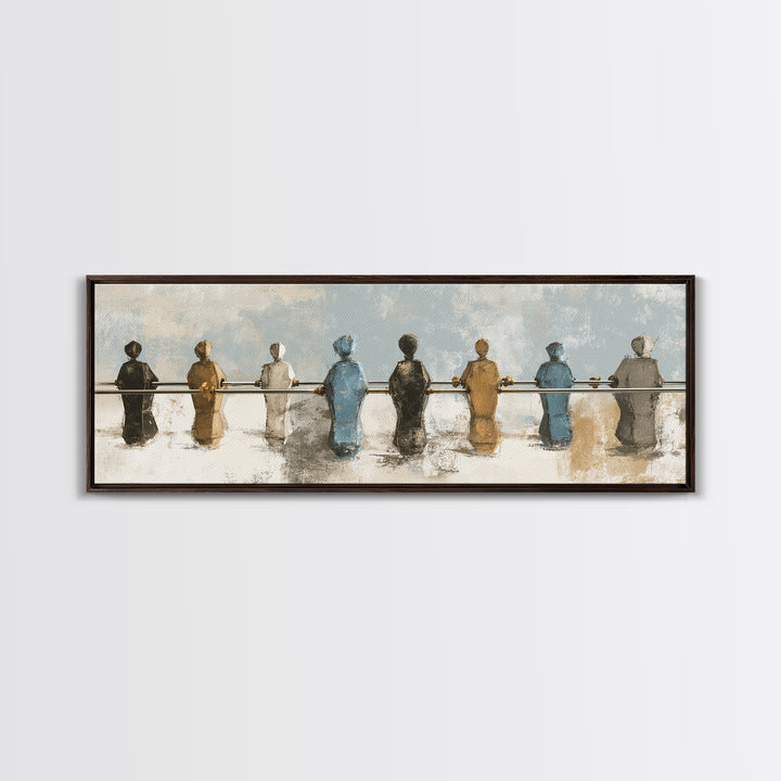 Foosball Player Figures Canvas Print, Game Room Art, Living Room Art, Game Room Decor, Fine Art, Play, Neutral Decor, GRA-3x1-25