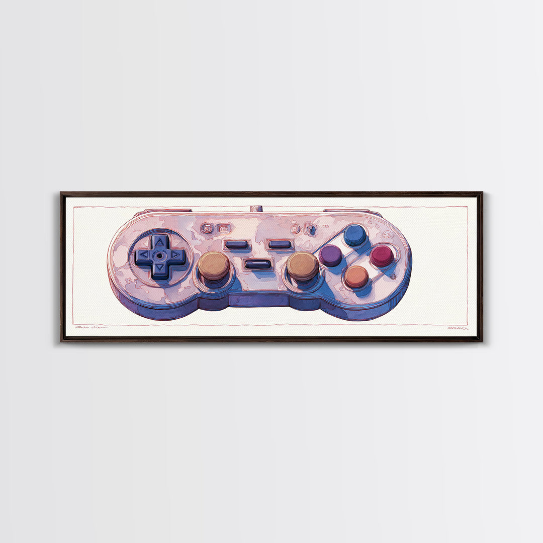 Old School Game Controller Canvas Print, Game Room Art, African American Art, Game Room Decor, Play, Kids Room Wall Art, GRA-3x1-46