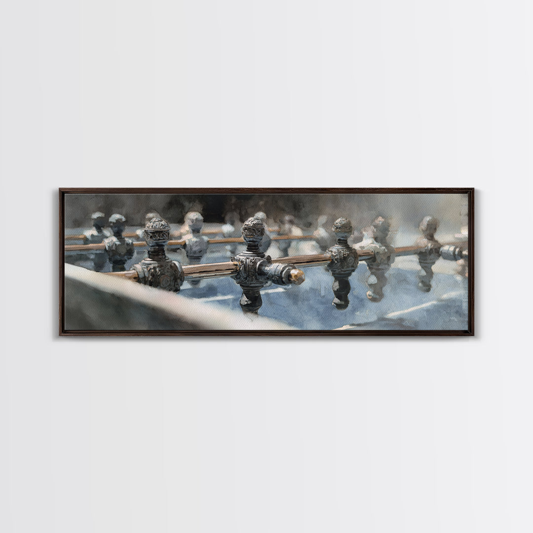 Foosball Player Figures Canvas Print, Game Room Art, Living Room Art, Game Room Decor, Fine Art, Play, Neutral Decor, GRA-3x1-49