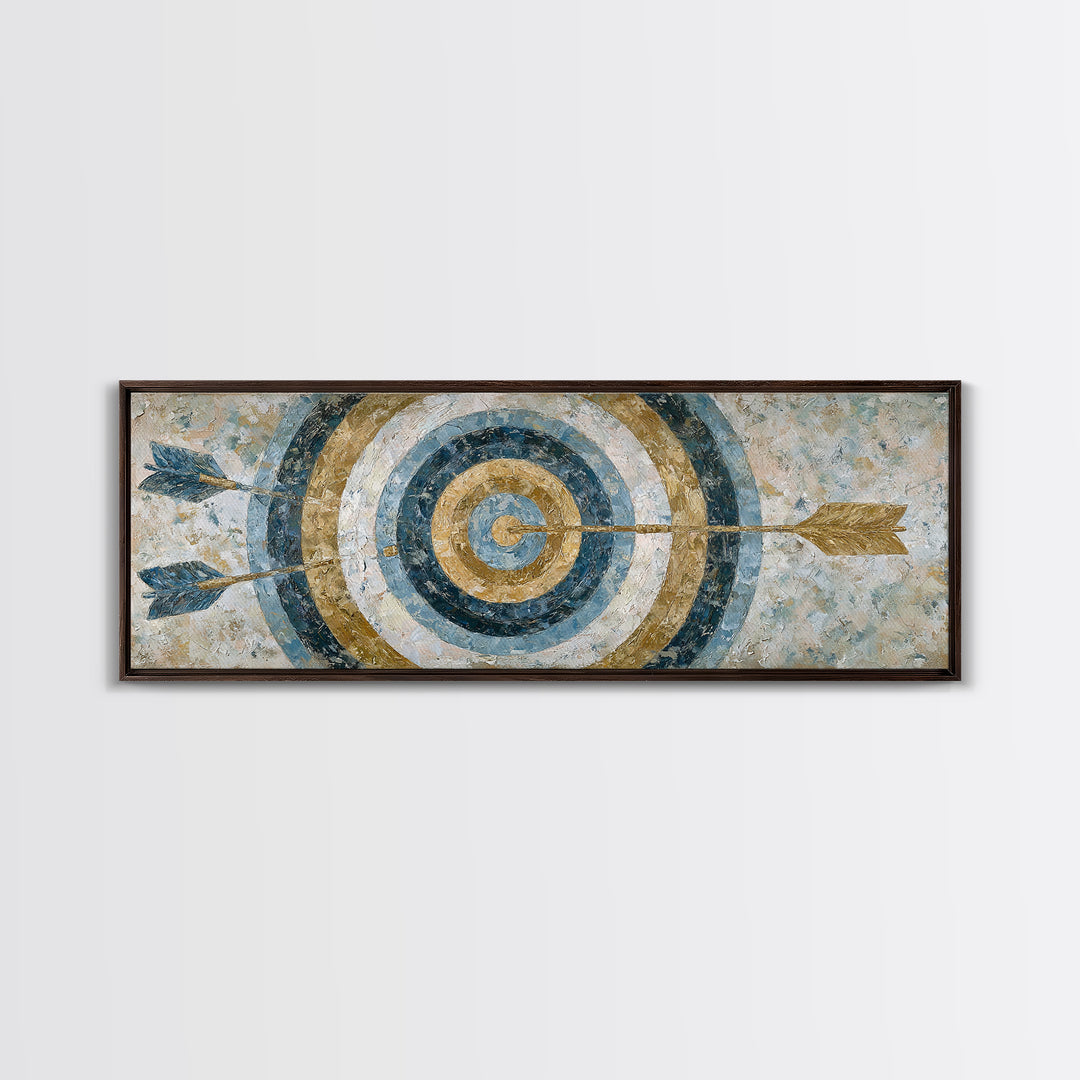 Dartboard Bullseye with Dynamic Motion Framed Canvas Print, Game Room Art, Wall Art, Game Room Decor, Fine Art, Play, GRA-3x1-72