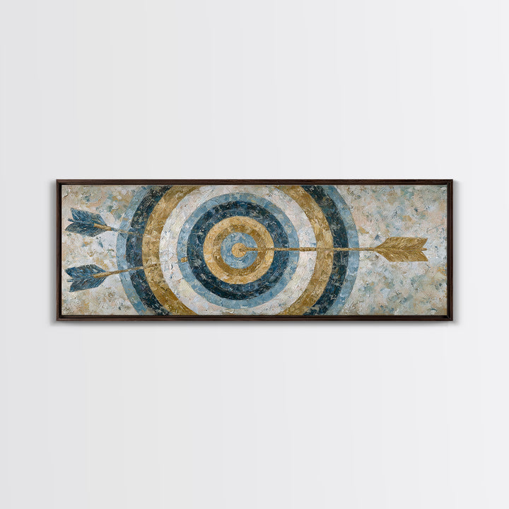 Dartboard Bullseye with Dynamic Motion Framed Canvas Print, Game Room Art, Wall Art, Game Room Decor, Fine Art, Play, GRA-3x1-72