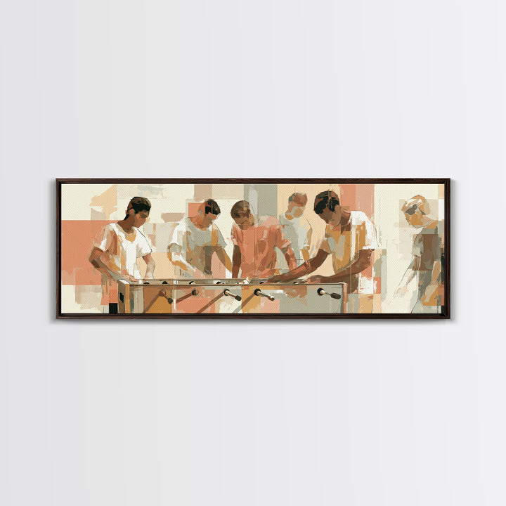 Foosball Player Figures Framed Canvas Print, Game Room Art, Girly Wall Art, Game Room Decor, Fine Art, Play, Luxury Decor, GRA-3x1-73