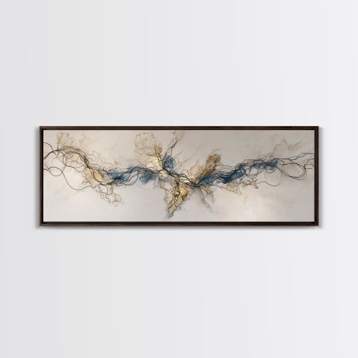 Controller Cable Forming a Playful Line Drawing Framed Canvas Print, Game Room Art, Canvas Art, Game Room Decor, Abstract Art, GRA-3x1-87