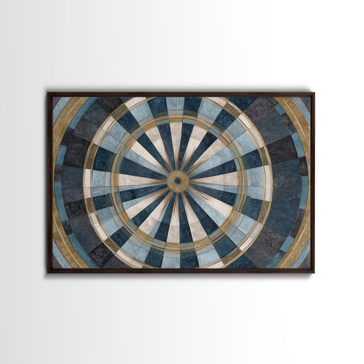Dartboard Bullseye with Dynamic Motion Canvas Print, Game Room Art, Bedroom Wall Art, Game Room Decor, Fine Art, Play, GRA-3x2-12