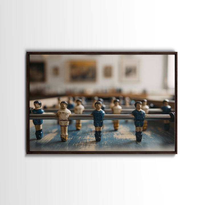 Foosball Player Figures Framed Canvas Print, Game Room Art, African American Art, Game Room Decor, Play, Kids Room Wall Art, GRA-3x2-13
