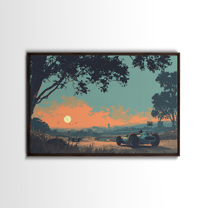 Retro Racing Car Game Poster Without Text Canvas Print, Game Room Art, Wall Art Set, Game Room Decor, Fine Art, Play, GRA-3x2-16