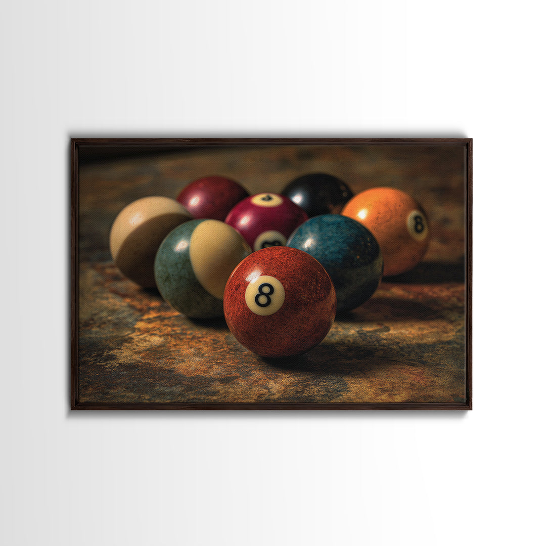 Billiards Eight Ball Canvas Print, Game Room Art, Black Woman Art, Game Room Decor, Play, Retro Art, Whimsical Wall Art, GRA-3x2-30