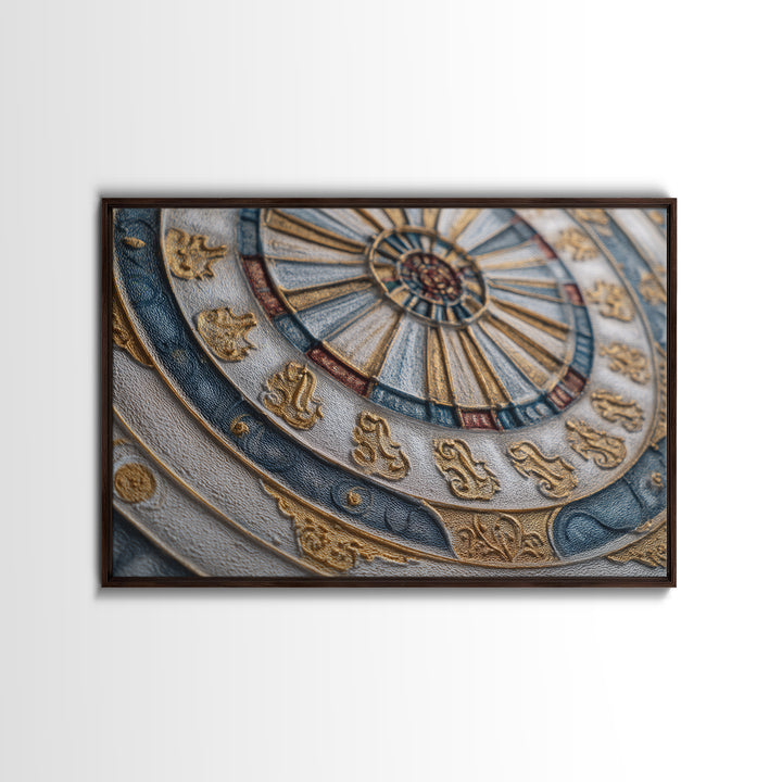 Dartboard Bullseye with Dynamic Motion Framed Canvas Print, Game Room Art, Whimsical Wall Art, Game Room Decor, Fine Art, Play, GRA-3x2-60