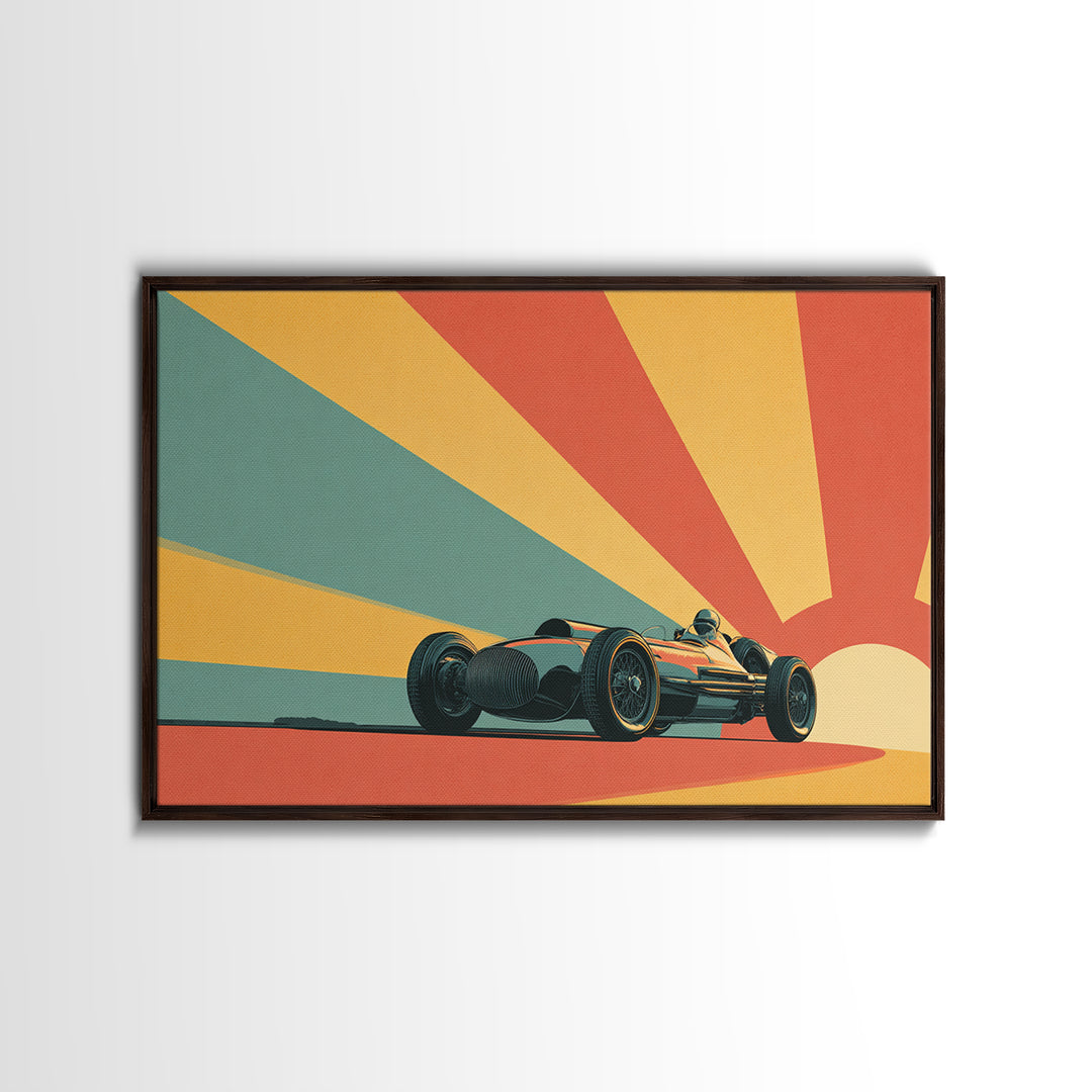 Retro Racing Car Game Poster Without Text Framed Canvas Print, Game Room Art, Gallery Decor, Game Room Decor, Fine Art, Play, GRA-3x2-64