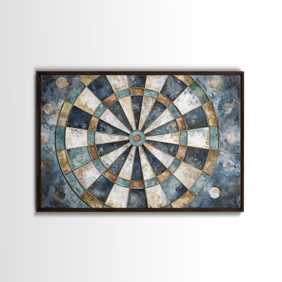 Dartboard Bullseye with Dynamic Motion Canvas Print, Game Room Art, Boho Decor, Game Room Decor, Play, Classroom Decor, GRA-3x2-84