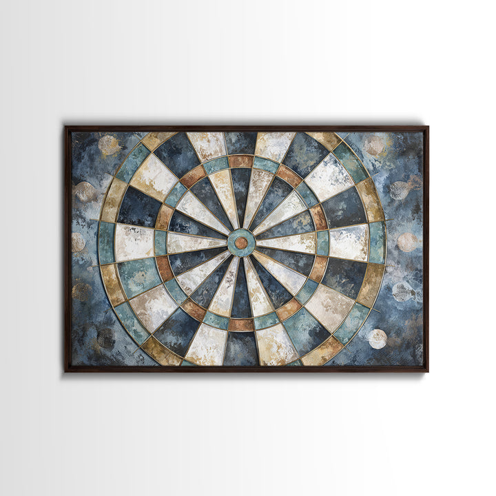 Dartboard Bullseye with Dynamic Motion Canvas Print, Game Room Art, Boho Decor, Game Room Decor, Play, Classroom Decor, GRA-3x2-84