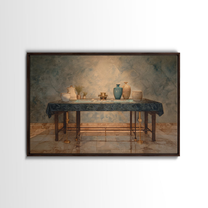 Blackjack Table Still Life Without Words Framed Canvas Print, Game Room Art, Art Print, Game Room Decor, Fine Art, Play, GRA-3x2-96