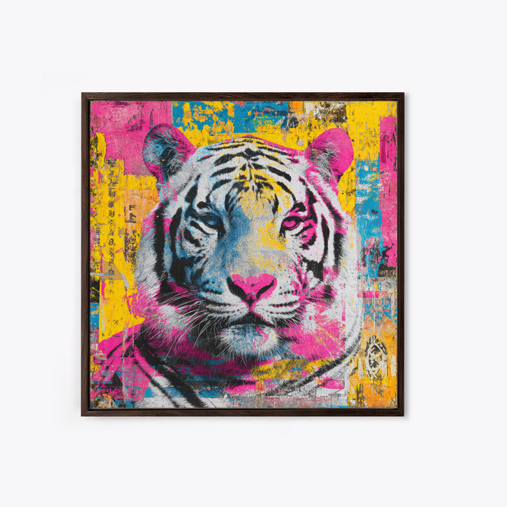 Urban Tiger Portrait Canvas Print, Graffiti Art, Statement Artwork, Living Room Decor, Fine Art, Street, Wall Decor, Painting, GRF-1x1-75
