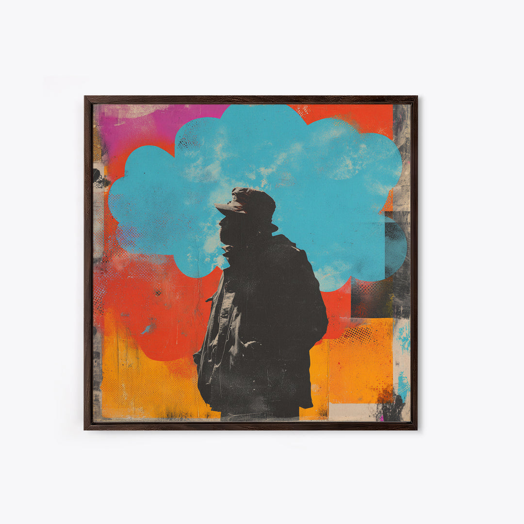 Masked Street Artist Silhouette Canvas Print, Graffiti Art, Modern Decor, Living Room Decor, Fine Art, Street, Poster, GRF-1x1-94