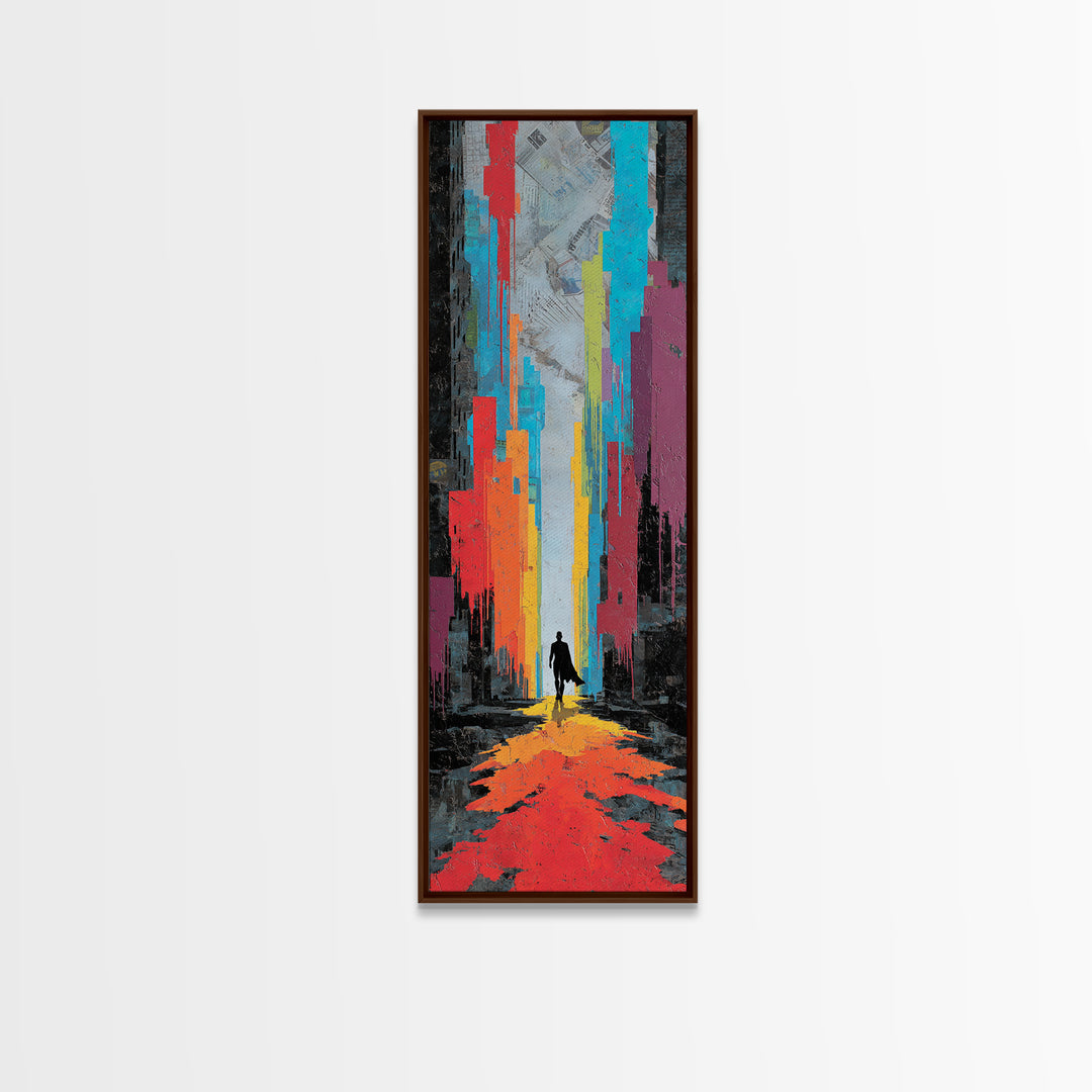 Paint Drips Forming a Skyline Silhouette Canvas Print, Graffiti Art, Large Wall Art, Living Room Decor, Fine Art, Street, GRF-1x3-73