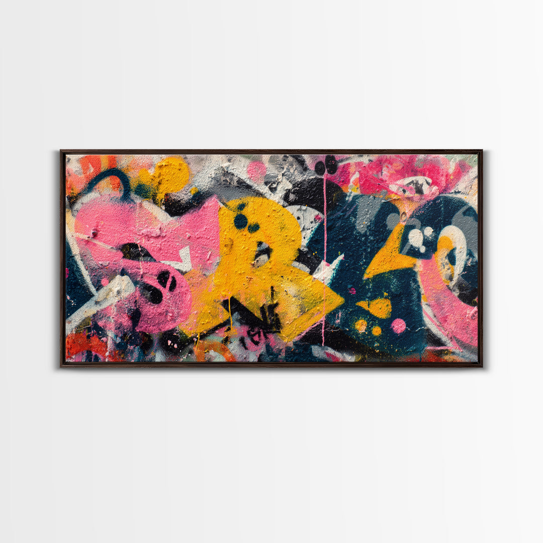 Graffiti Lettering Forms Without Readable Words Canvas Print, Graffiti Art, Original Art, Living Room Decor, Fine Art, Street, GRF-2x1-53