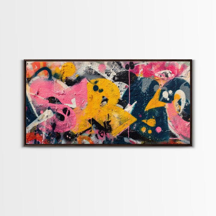 Graffiti Lettering Forms Without Readable Words Canvas Print, Graffiti Art, Original Art, Living Room Decor, Fine Art, Street, GRF-2x1-53