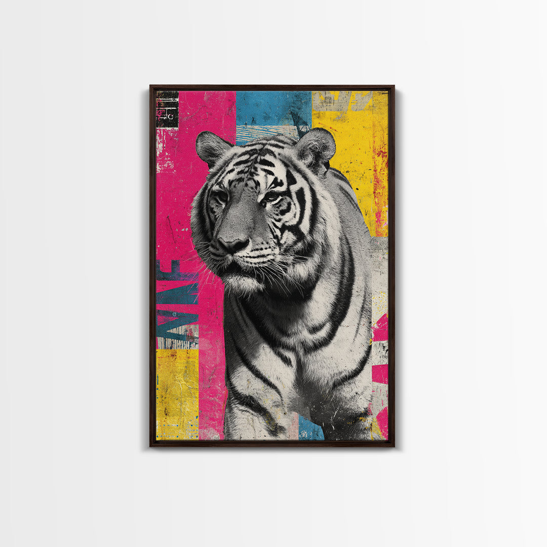 Urban Tiger Portrait Canvas Print, Graffiti Art, Canvas, Living Room Decor, Fine Art, Street, Abstract Wall Art, 3d Wall Art, GRF-2x3-35