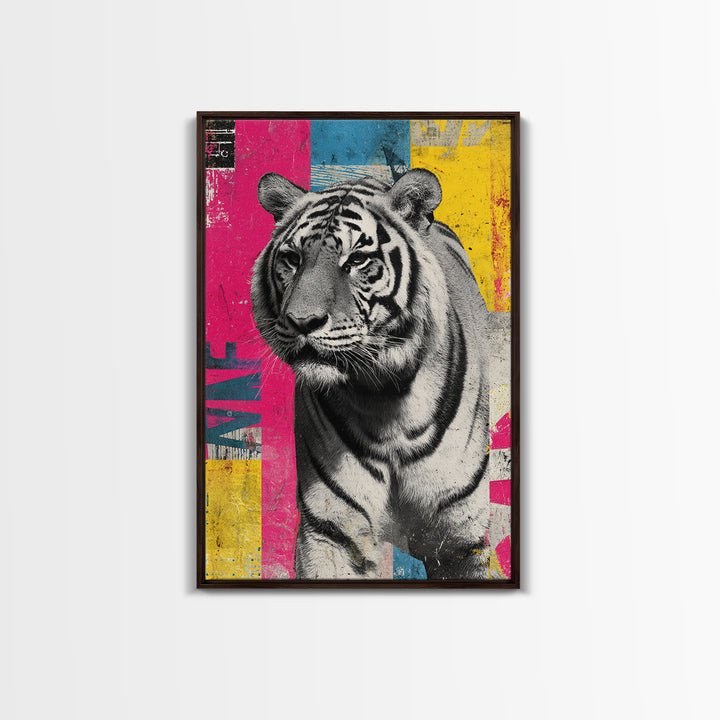 Urban Tiger Portrait Canvas Print, Graffiti Art, Canvas, Living Room Decor, Fine Art, Street, Abstract Wall Art, 3d Wall Art, GRF-2x3-35