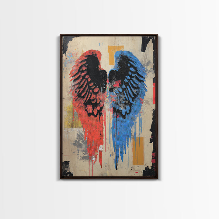 Spray Painted Angel Wings Canvas Print, Graffiti Art, Contemporary Art, Living Room Decor, Fine Art, Street, Original Painting, GRF-2x3-40