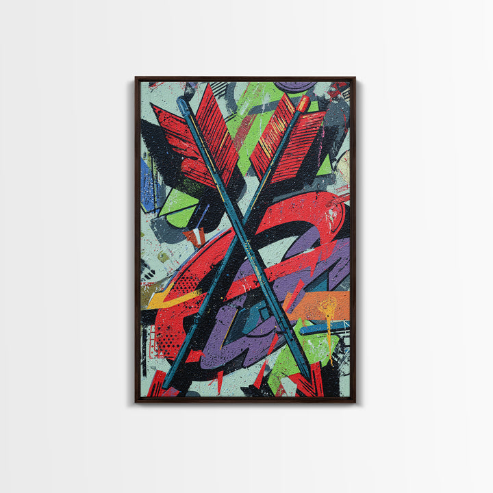 Wildstyle Arrows and Loops as Abstraction Canvas Print, Graffiti Art, Canvas Art, Living Room Decor, Fine Art, Street, GRF-2x3-71