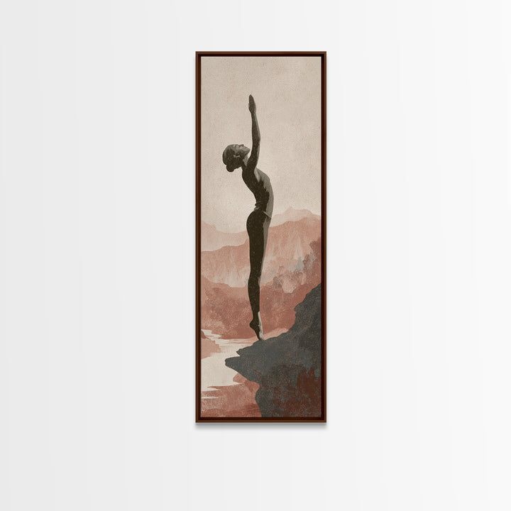 Runner on Mountain Ridge at Sunrise Canvas Print, Gym Art, Canvas Print, Gym Decor, Fine Art, Strength, Modern Home Decor, GYM-1x3-48
