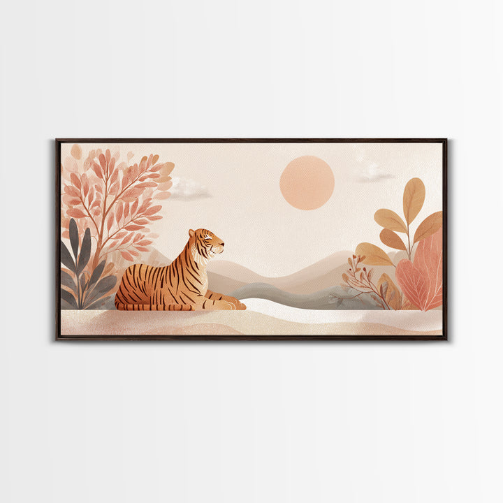 Tiger Representing Strength and Focus Framed Canvas Print, Gym Art, Printable Wall Art, Gym Decor, Fine Art, Strength, GYM-2x1-13