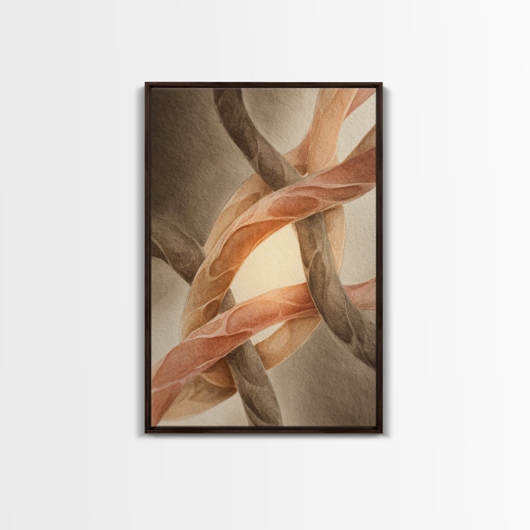 Cross Training Rope Wave Abstraction Framed Canvas Print, Gym Art, Minimalist Decor, Gym Decor, Abstract Art, Strength, GYM-2x3-4