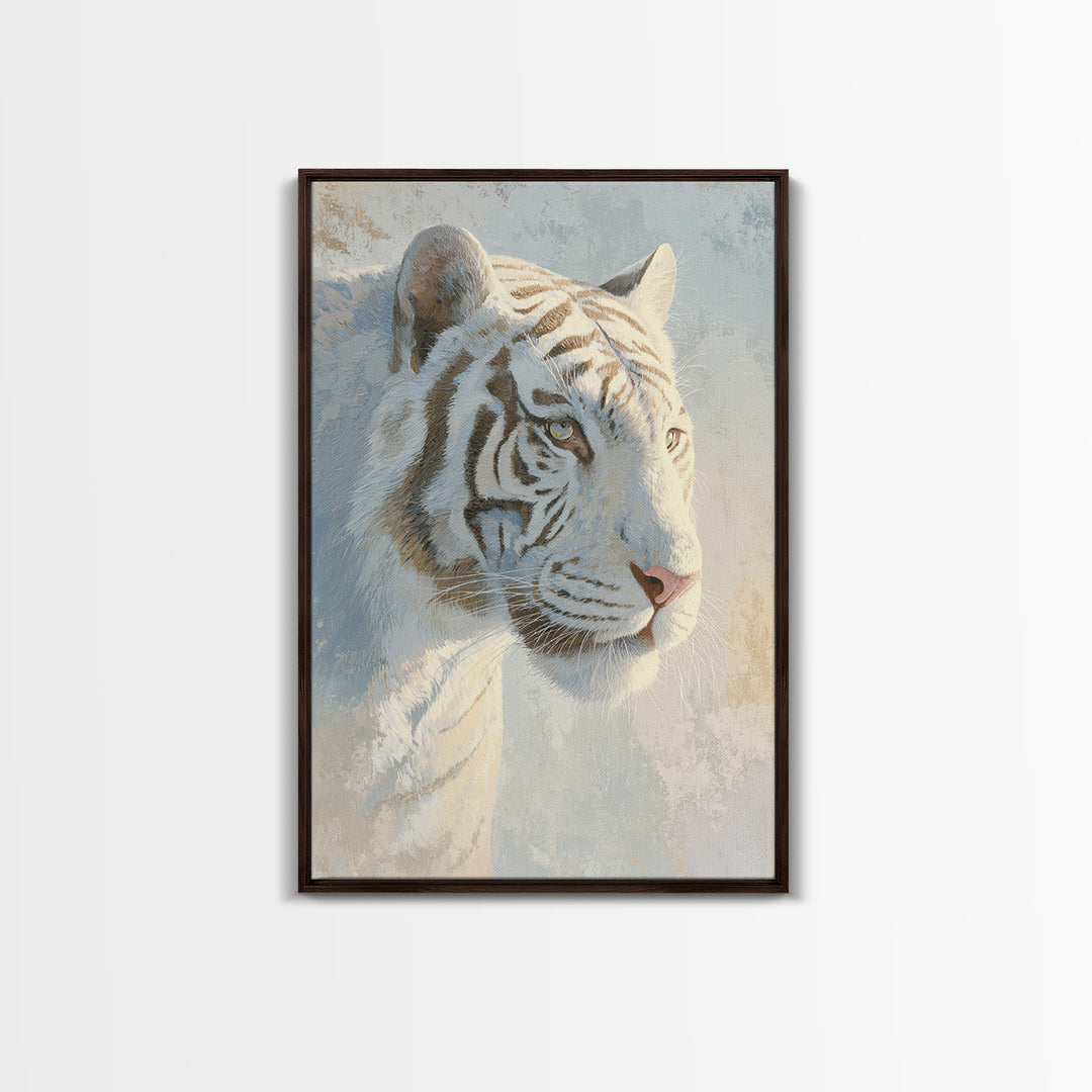 Tiger Representing Strength and Focus Framed Canvas Print, Gym Art, Sports Poster, Gym Decor, Fine Art, Strength, Neutral Decor, GYM-2x3-97
