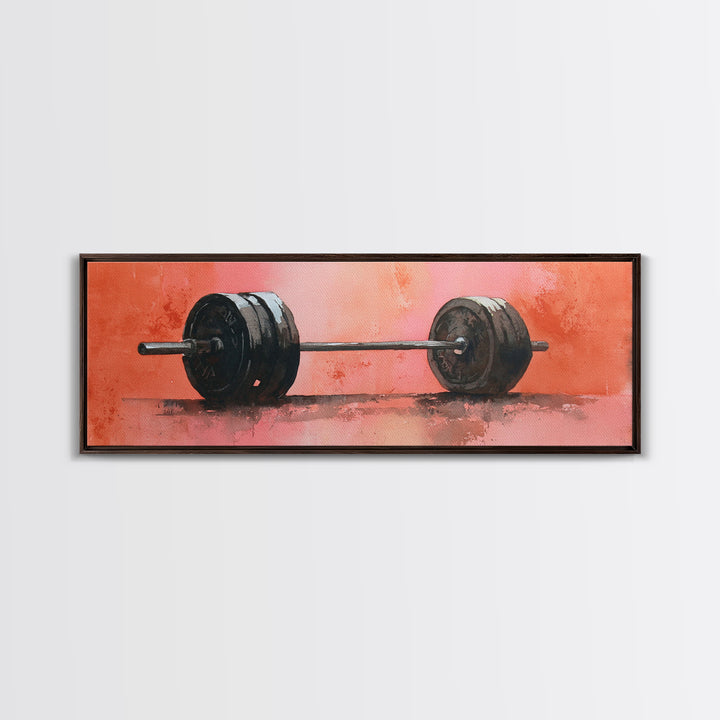 Barbell and Plates Canvas Print, Gym Art, Sports Poster, Gym Decor, Strength, Neutral Decor, Modern Decor, Fine Art Print, GYM-3x1-42