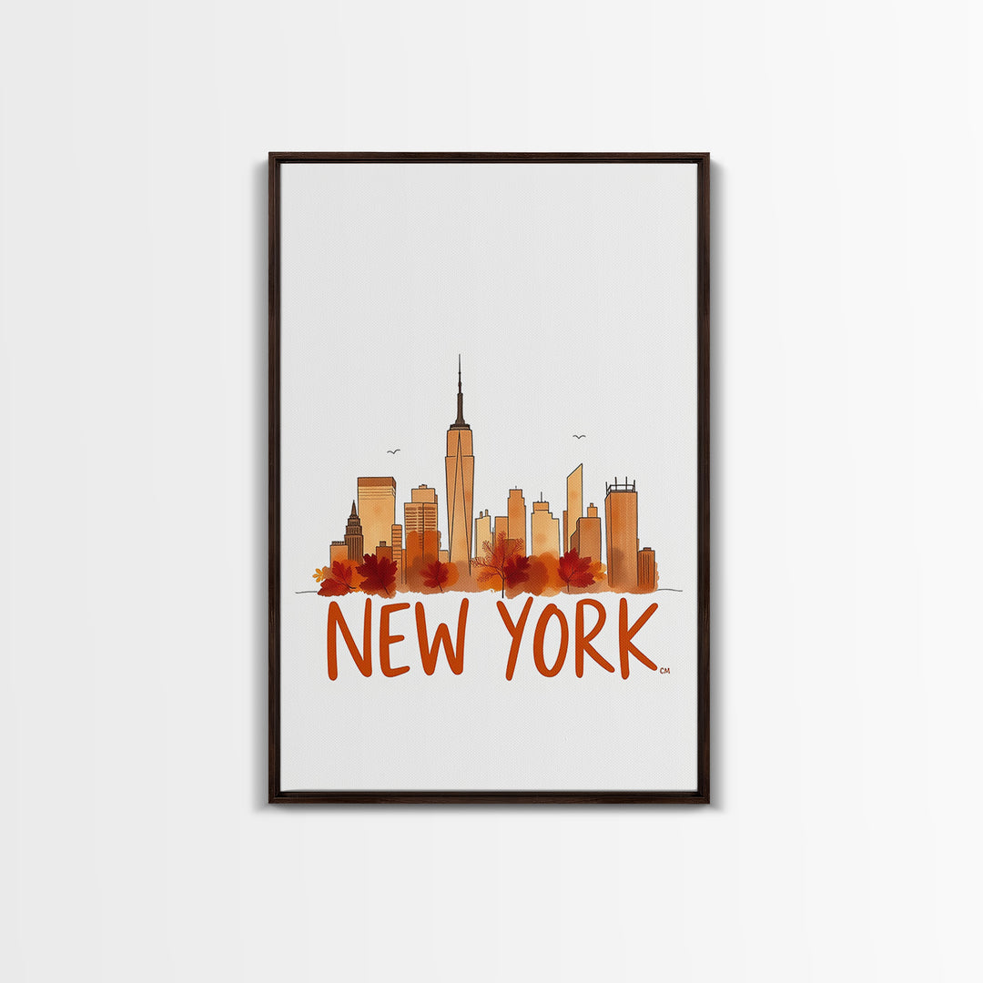 New York Travel Poster, Canvas Print, Illustrated City Wall Art, New York Poster Print, City Travel Prints, Gift For Travelers