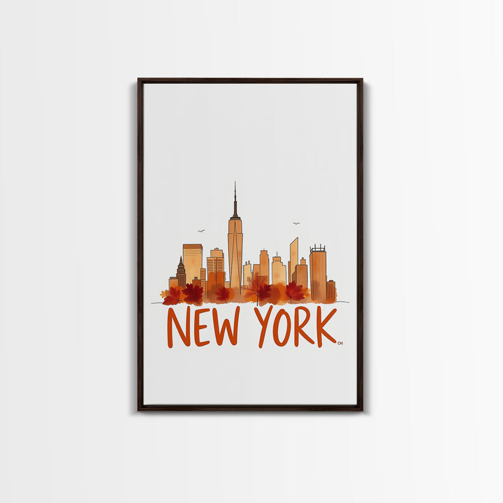 New York Travel Poster, Canvas Print, Illustrated City Wall Art, New York Poster Print, City Travel Prints, Gift For Travelers