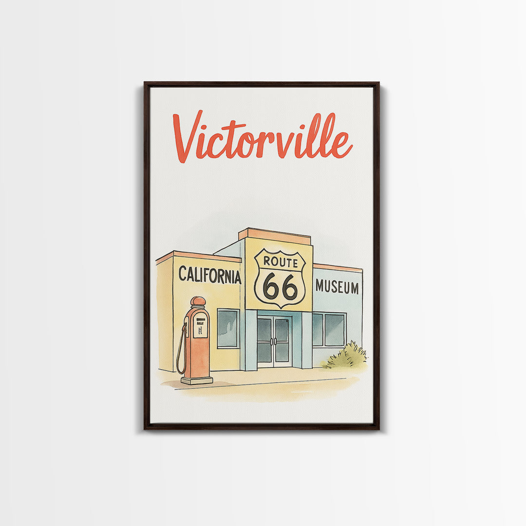 Victorville Travel Poster, Canvas Print, Hand Drawn Watercolor Art, Victorville Wall Art, Travel Poster Art, City Art Print, Wall Art