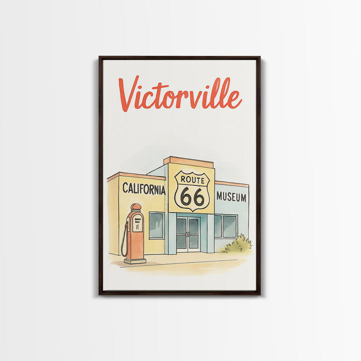 Victorville Travel Poster, Canvas Print, Hand Drawn Watercolor Art, Victorville Wall Art, Travel Poster Art, City Art Print, Wall Art
