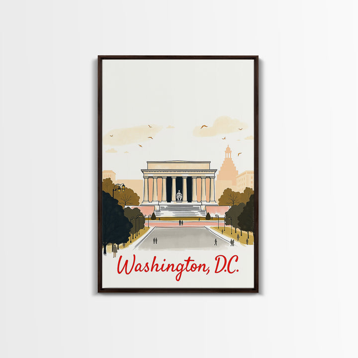 Washington Travel Poster, Canvas Print, Watercolor Skyline Art Art, Washington Travel Art, Travel Art Print, Travel Wall Art, City Art Print