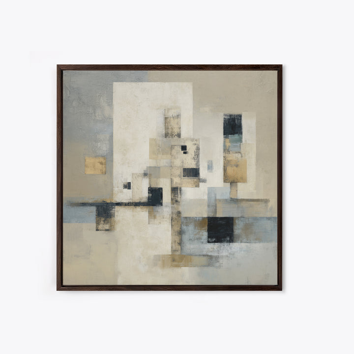 Sophisticated Neutral Abstract Framed Canvas Print, Hotel Art, Modern Decor, Hotel Decor, Abstract Art, Boutique, Poster, HOT-1x1-1