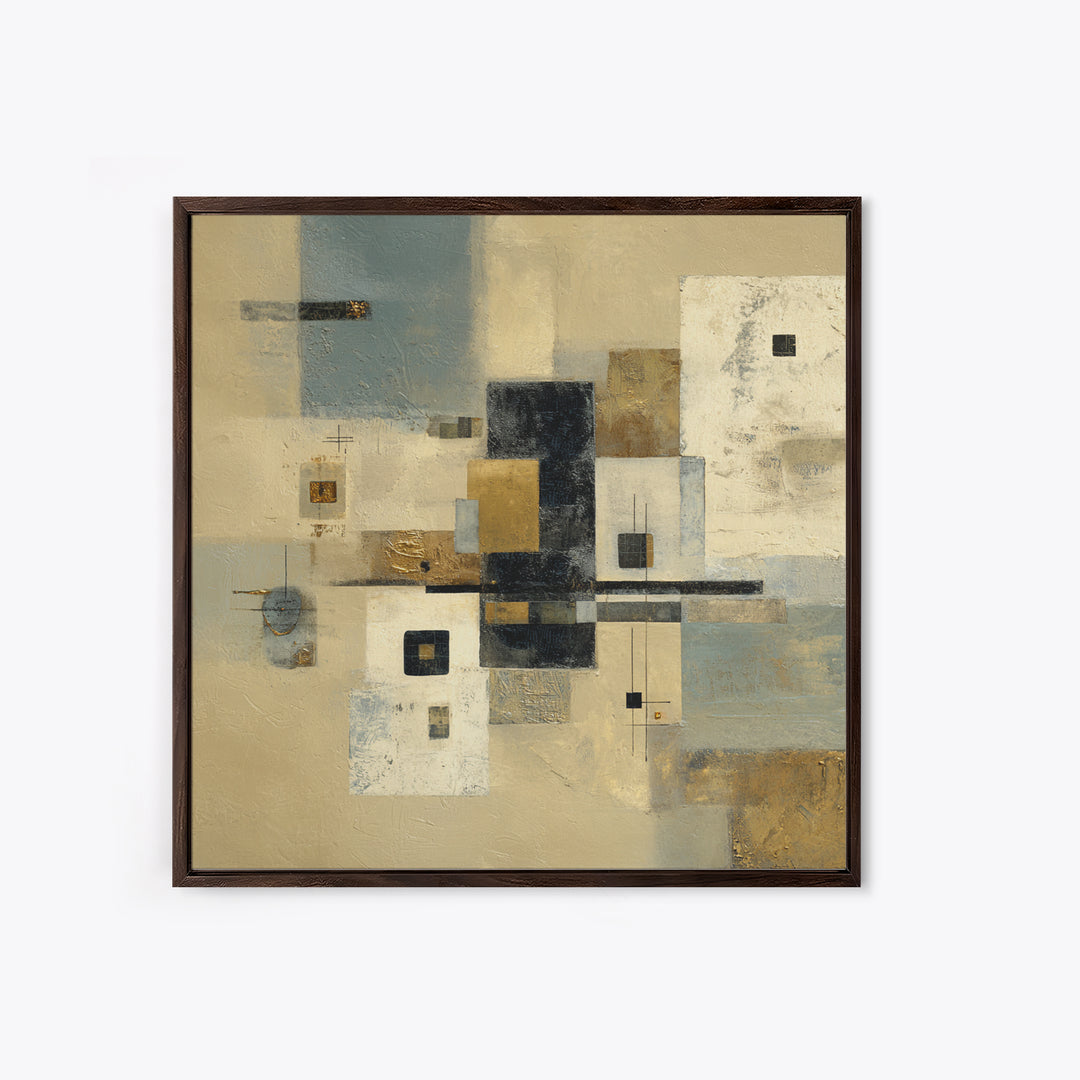 Gold Accented Abstract for Upscale Lobby Canvas Print, Hotel Art, Beach House Decor, Hotel Decor, Abstract Art, Boutique, HOT-1x1-13