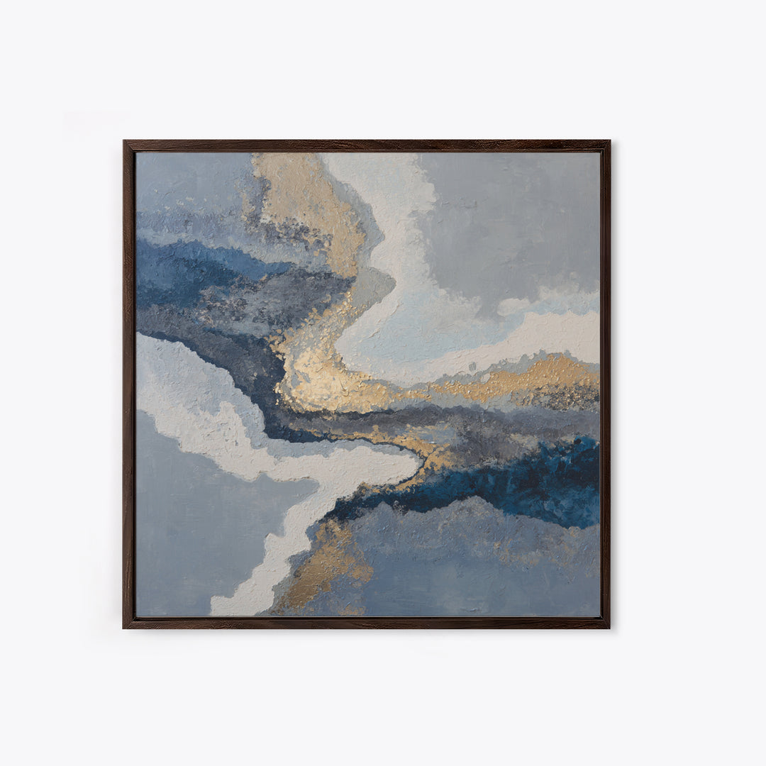 Soft Abstract Wave Forms Framed Canvas Print, Hotel Art, Beach House Decor, Hotel Decor, Abstract Art, Boutique, HOT-1x1-34