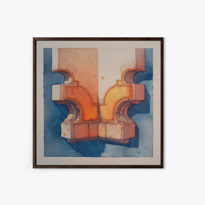 Gold Accented Abstract for Upscale Lobby Framed Canvas Print, Hotel Art, Boho Decor, Hotel Decor, Fine Art, Boutique, HOT-1x1-61