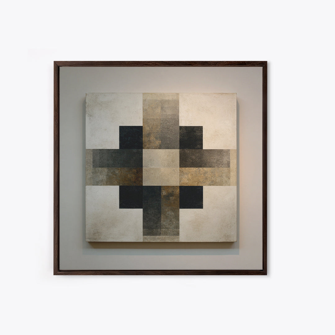 Modern Geometric Composition Framed Canvas Print, Hotel Art, Abstract Art, Hotel Decor, Fine Art, Boutique, Gallery Wall Art, HOT-1x1-7