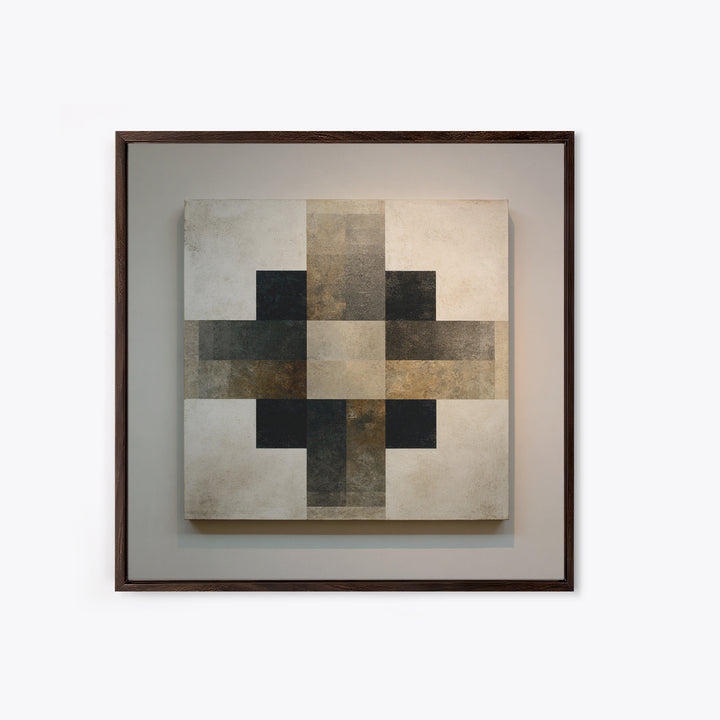 Modern Geometric Composition Framed Canvas Print, Hotel Art, Abstract Art, Hotel Decor, Fine Art, Boutique, Gallery Wall Art, HOT-1x1-7