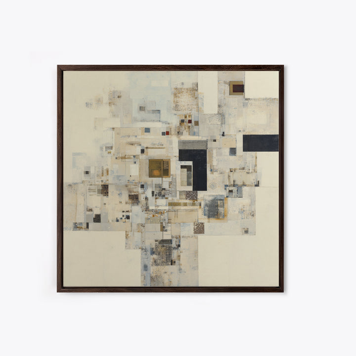 Modern Geometric Composition Framed Canvas Print, Hotel Art, Boho Decor, Hotel Decor, Fine Art, Boutique, Painting, Art Prints, HOT-1x1-79