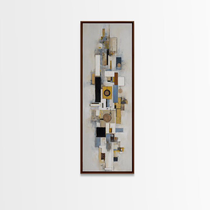 Gold Accented Abstract for Upscale Lobby Canvas Print, Hotel Art, Beach House Decor, Hotel Decor, Abstract Art, Boutique, HOT-1x3-1