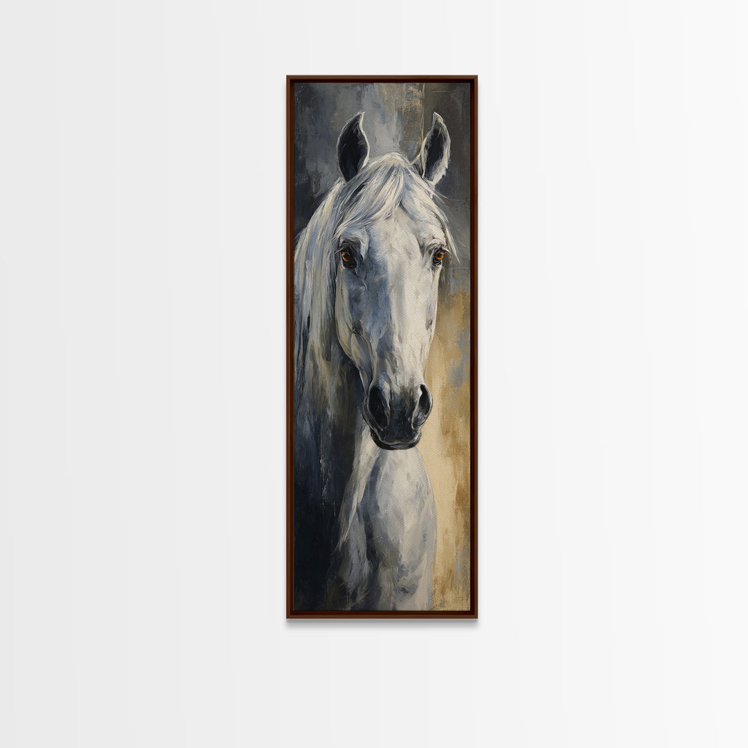 Neutral Horse Portrait Canvas Print, Hotel Art, Gallery Wall Set, Hotel Decor, Fine Art, Boutique, Textured Painting, HOT-1x3-100
