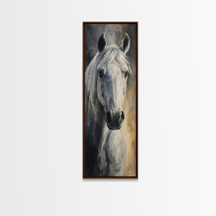 Neutral Horse Portrait Canvas Print, Hotel Art, Gallery Wall Set, Hotel Decor, Fine Art, Boutique, Textured Painting, HOT-1x3-100