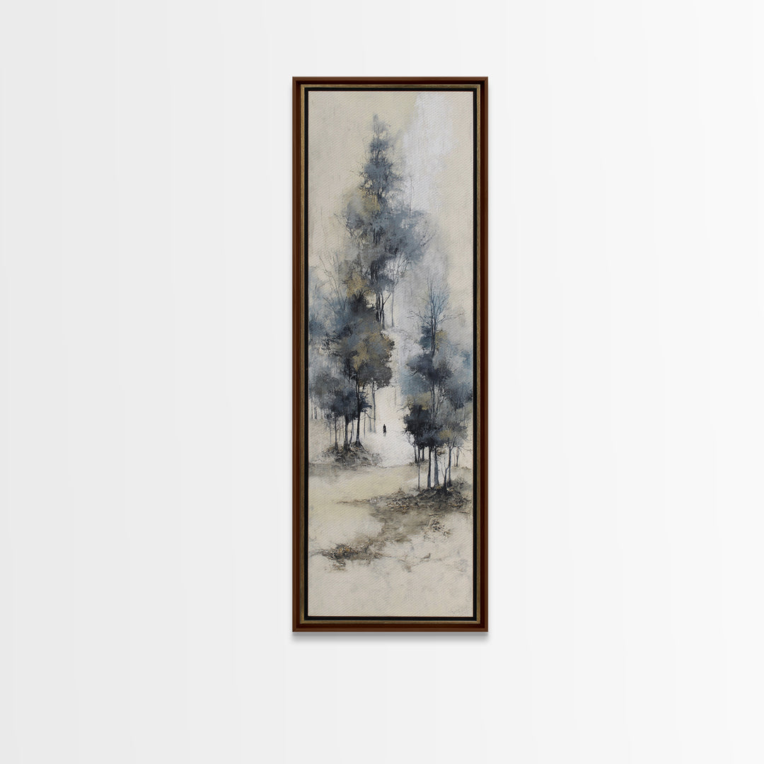 Japanese Ink Landscape Framed Canvas Print, Hotel Art, City Wall Art, Hotel Decor, Fine Art, Boutique, Minimalist Decor, HOT-1x3-30