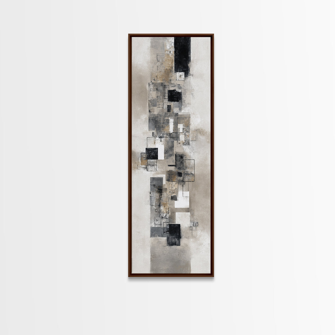Simple Black Line Figure Canvas Print, Hotel Art, Large Wall Art, Hotel Decor, Boutique, Beach Decor, Minimalist Wall Art, HOT-1x3-35