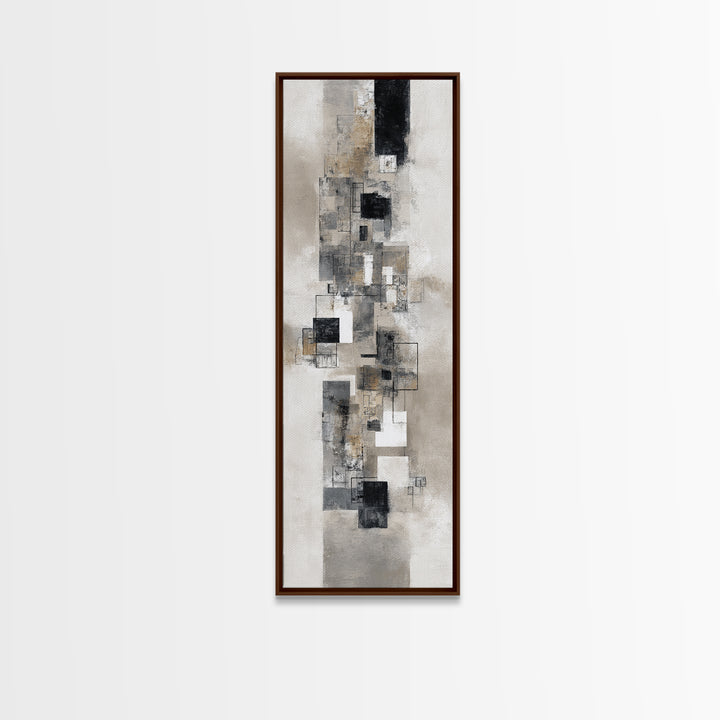 Simple Black Line Figure Canvas Print, Hotel Art, Large Wall Art, Hotel Decor, Boutique, Beach Decor, Minimalist Wall Art, HOT-1x3-35