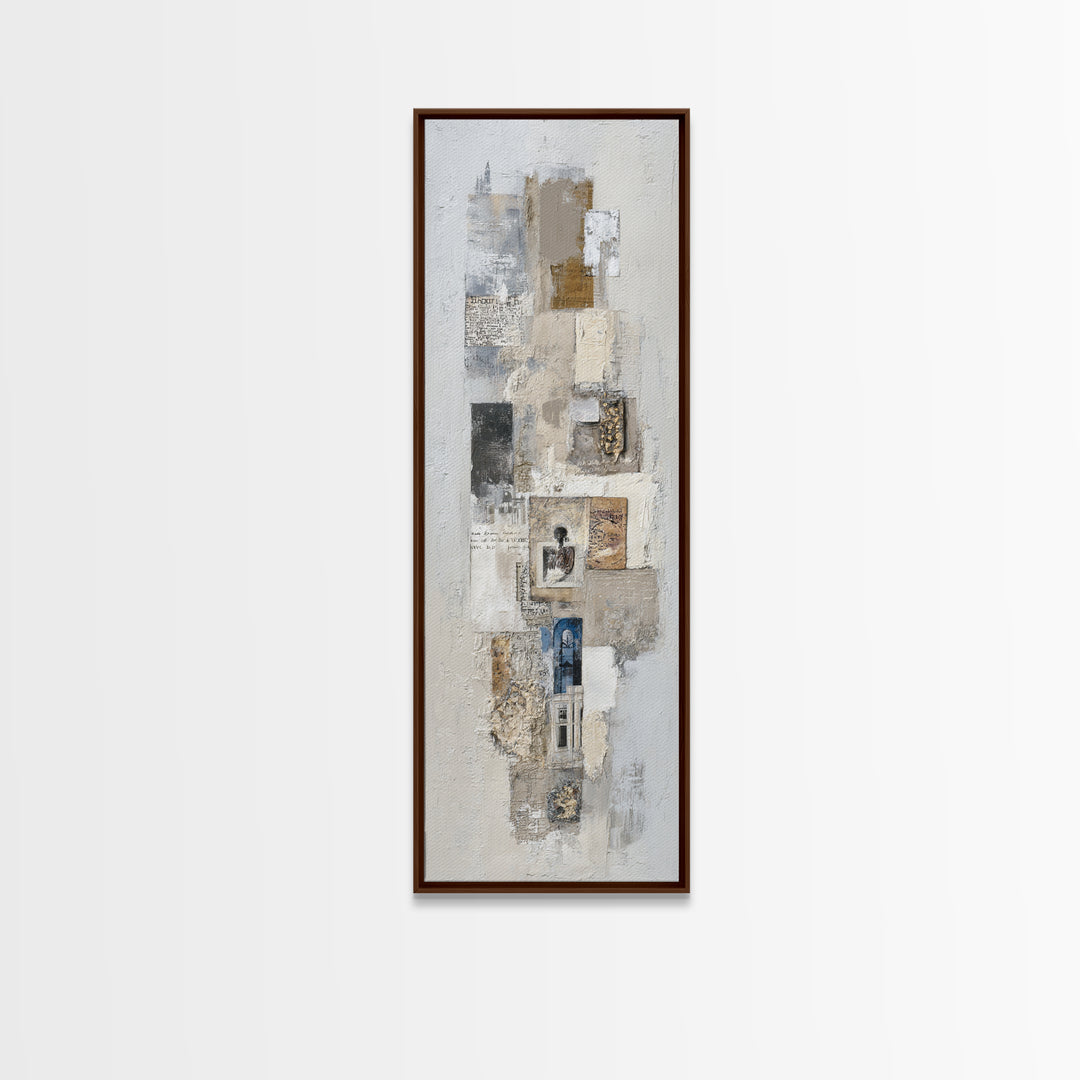 Sophisticated Neutral Abstract Canvas Print, Hotel Art, Minimalist Decor, Hotel Decor, Fine Art, Boutique, Large Wall Art, HOT-1x3-37