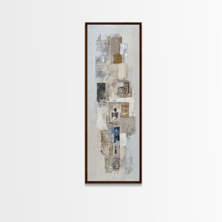 Sophisticated Neutral Abstract Canvas Print, Hotel Art, Minimalist Decor, Hotel Decor, Fine Art, Boutique, Large Wall Art, HOT-1x3-37